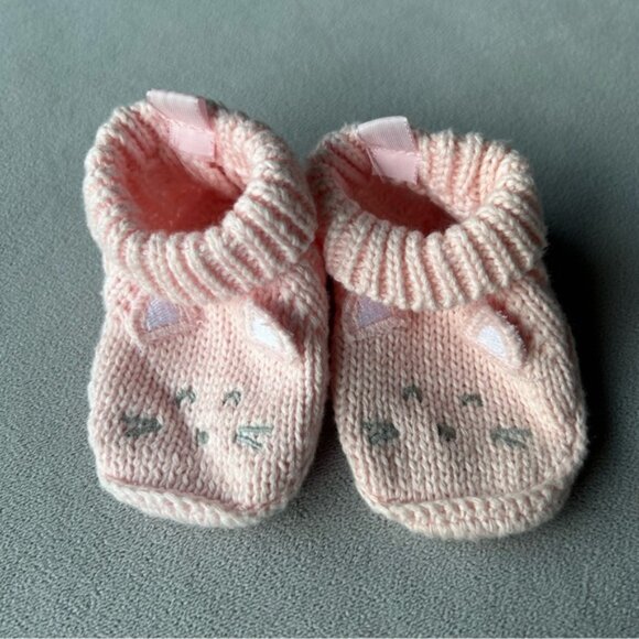 3 for $25 ~ Knit Kitty Cat Baby Boot Slippers ~ Baby Size 0-3 Months - Picture 5 of 5